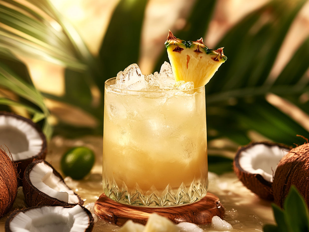 Pina Colad Kookosvedellä Created by AI. Edited by Pernod Ricard Sweden