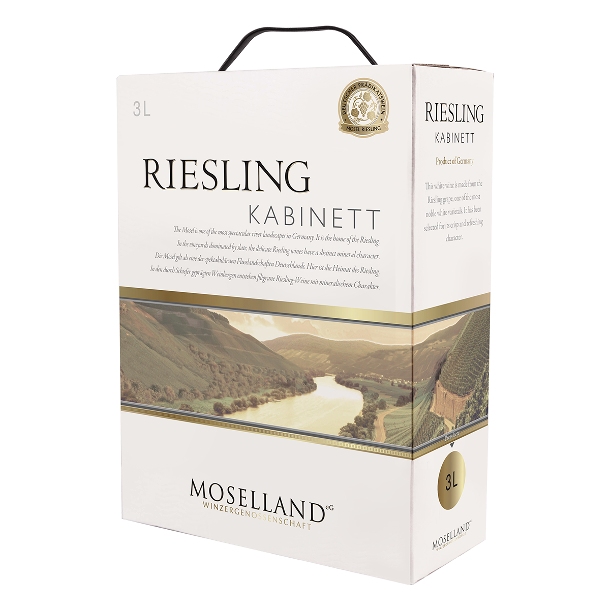 Moselland Riesling Kabinett 300 cl hanapakkaus
